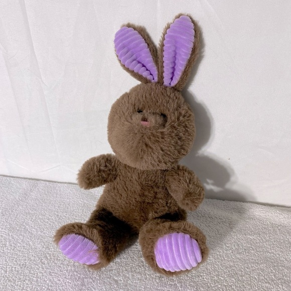 Super Soft Brown Purple Bunny Rabbit Plush Toy Stuffed Animal - Picture 1 of 10